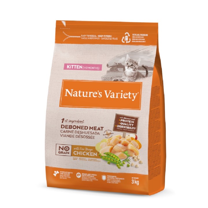Nature's Variety No Grain Kitten Freilandhuhn - 3 kg