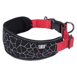 Rukka® Cube Soft Halsband, rot / schwarz - Größe L: 45 - 70 cm Halsumfang, 30 mm breit
