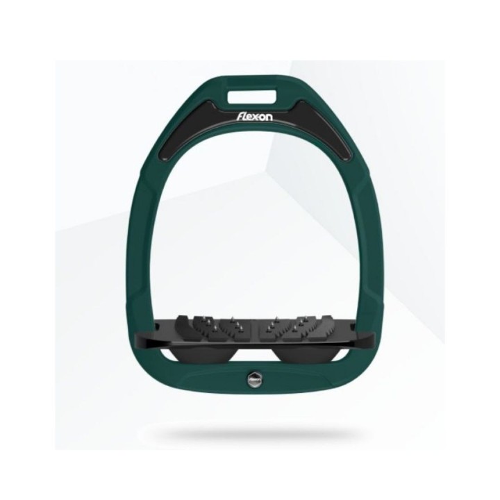 Aluminium/Schwarz/Grün Ultra Grip Schrägsteigbügel Flex-On Green Composite