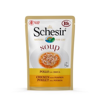 Sparpaket Schesir Cat Soup 12 x 85 g  - Huhn mit Kürbis