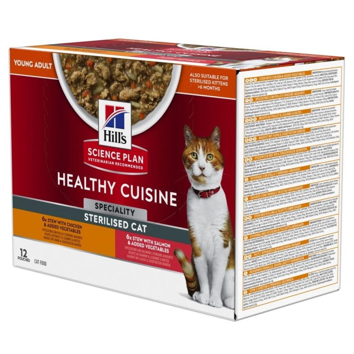 Hill's Science Plan Adult Healthy Cuisine Sterilised Huhn & Lachs - 12 x 80 g