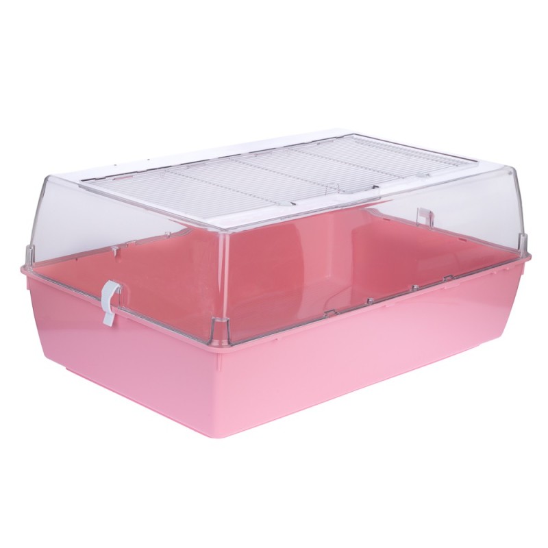 TIAKI Kleintierheim Panorama L - pink: L 71 x B 46 x H 31,5 cm