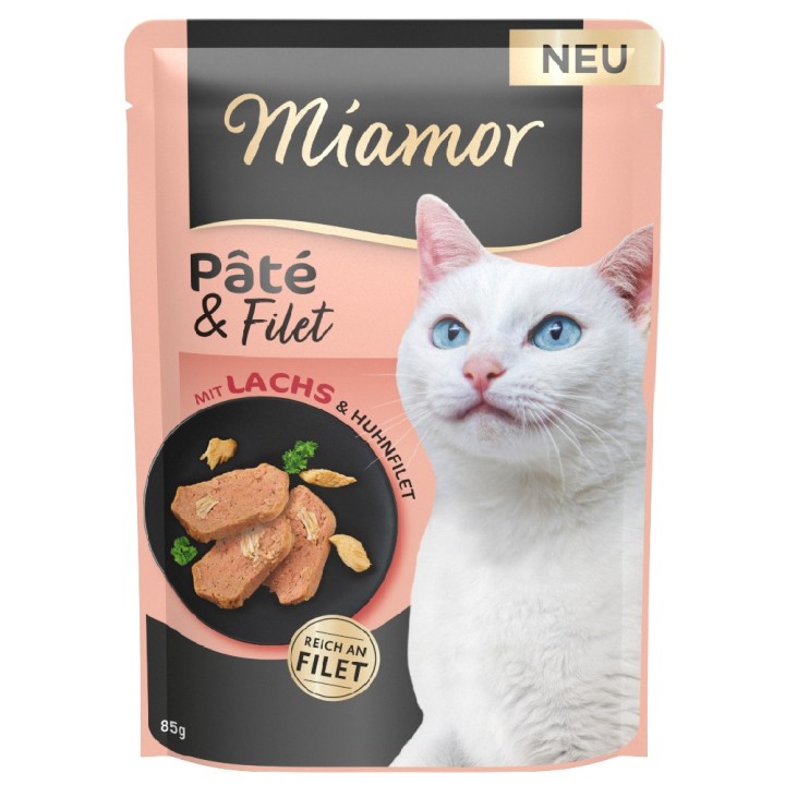 Miamor Pâté & Filet 10 x 85 g - mit Lachs