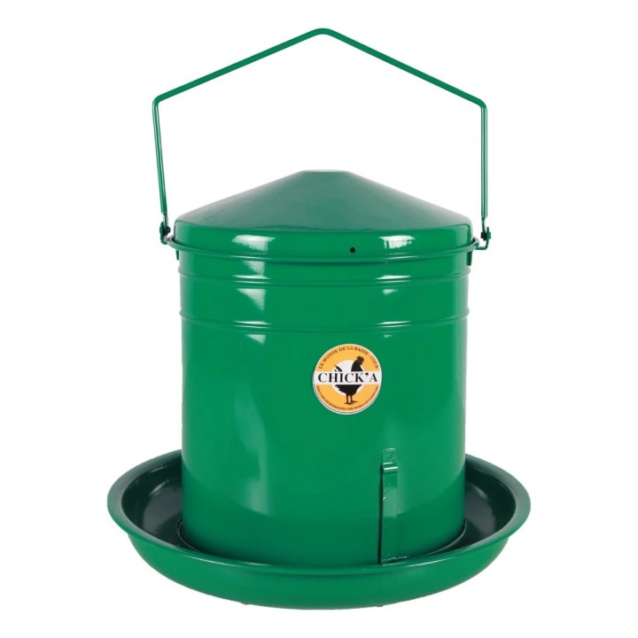 Geflügelfuttertrichter emailliert mit Zahnstange Chick'A