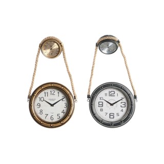 Wanduhr DKD Home Decor 28,5 x 8 x 50 cm Kristall Eisen Vintage (2 Stück)