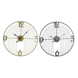 Wanduhr DKD Home Decor Schwarz Gold Metall Moderne 45 x 3 x 45 cm (2 Stück)