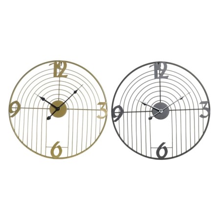 Wanduhr DKD Home Decor Schwarz Gold Metall Moderne 45 x 3 x 45 cm (2 Stück)