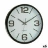 Wanduhr Weiß Schwarz Kristall Kunststoff 40 x 5 x 40 cm (6 Stück)