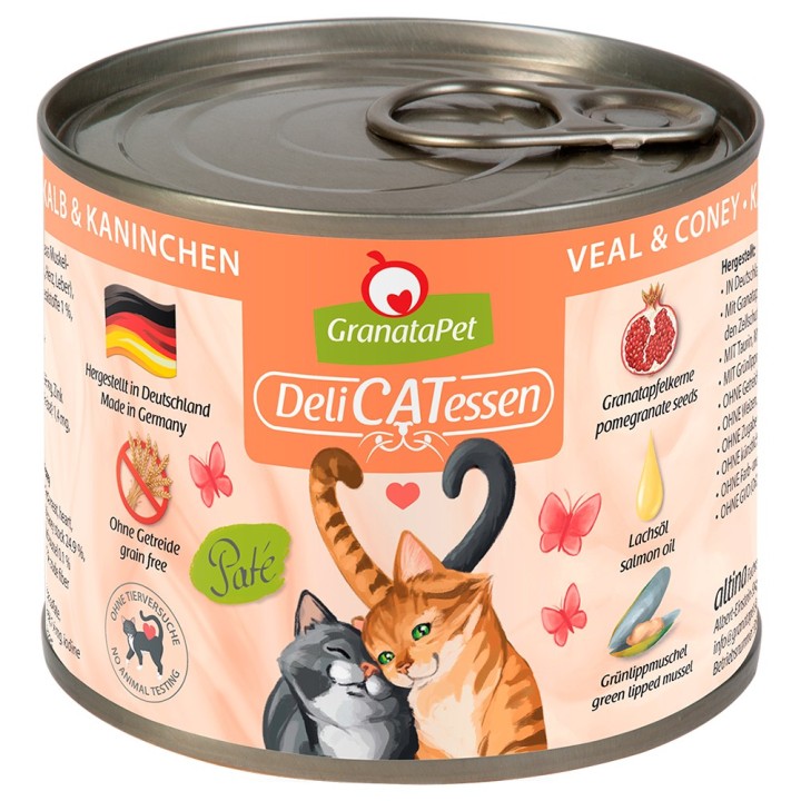 GranataPet DeliCatessen 6 x 200 g - Kalb & Kaninchen