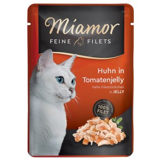Sparpaket Miamor Feine Filets 24 x 100 g - Huhn & Tomate