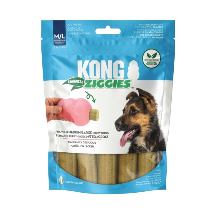 KONG Ziggies Enhanced Puppy - Größe M/L: für Hunde ab 7 kg (227 g)