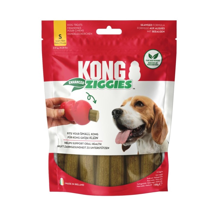 KONG Ziggies Enhanced - Größe S: für kleine Hunde 3 - 9 kg (198 g)