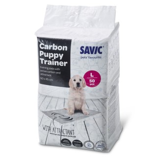 Savic Puppy Trainer Pads mit Aktivkohle - Large: L 60 x B 45 cm, 50 Stück