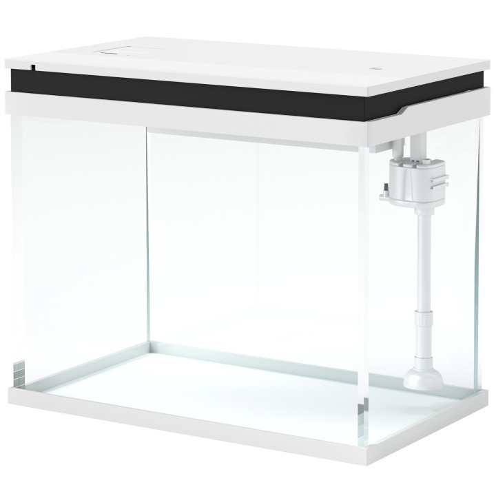 PawHut Aquarium, 41 Liter Glas-Aquarium mit Filtersystem, LED-Lichtern, Wasserpumpe, Kompaktes Aquarium für verschiedene Fisc