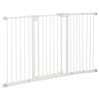 PawHut Türschutzgitter Hunde Absperrgitter Haustier 74-147,5cm Hundegitter 3 Verlängerungen treppenschutzgitter ohne Bohren M