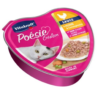 Vitakraft Poésie Création 15 x 85 g - Huhn & Gemüse in Sauce