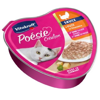 Vitakraft Poésie Création 15 x 85 g - Pute in Käsesauce