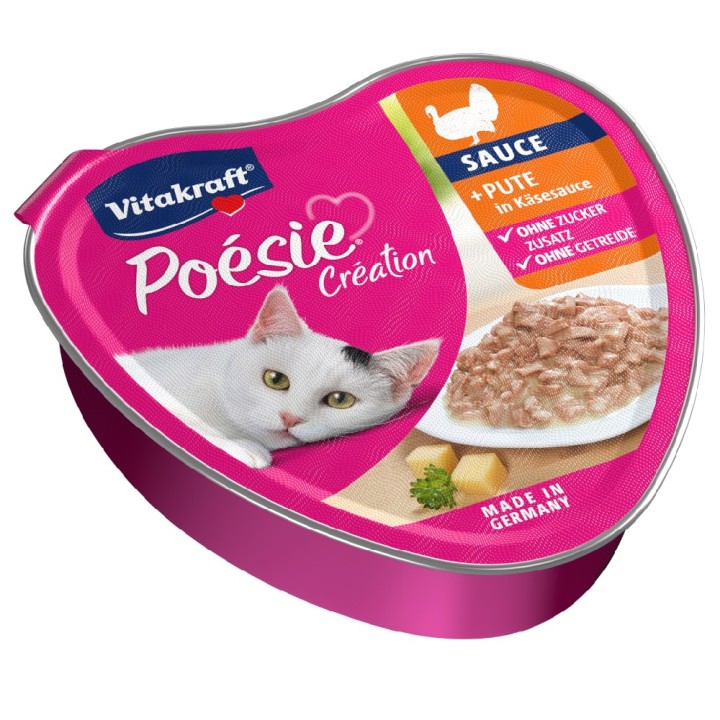 Vitakraft Poésie Création 15 x 85 g - Pute in Käsesauce