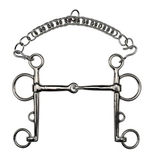 Pelham für gebrochenes Pferd Stahl vernickelt Feeling