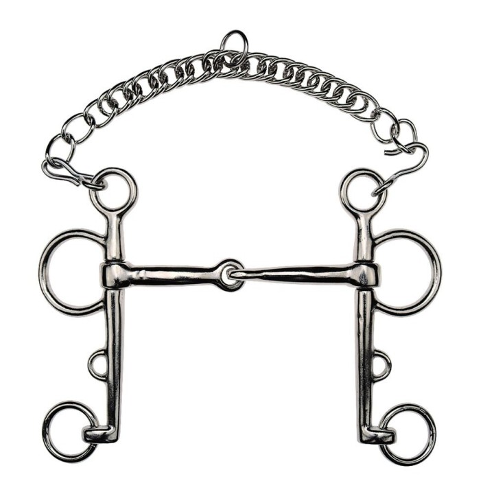 Pelham für gebrochenes Pferd Stahl vernickelt Feeling