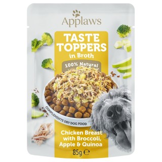 Sparpaket Applaws Taste Toppers Pouch in Brühe 24 x 85 g - Huhn mit Brokkoli, Apfel und Quinoa