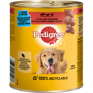 Pedigree Pastete mit Rind, Lamm und Huhn - 800 g