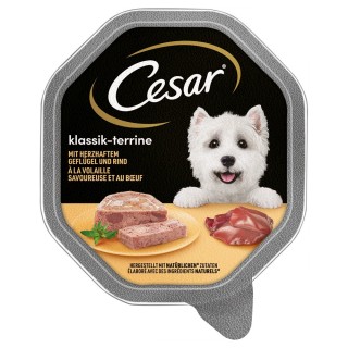 Megapack Cesar Schale 14 x 150 g - Klassik-Terrine mit Geflügel und Rind