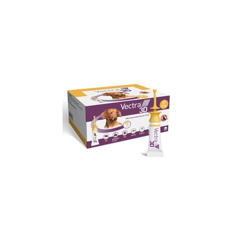 Hundepflege 1,5-4 kg gegen Flöhe Ceva Vectra 3d (x12)