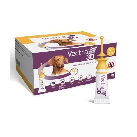 Hundepflege 1,5-4 kg gegen Flöhe Ceva Vectra 3d (x12)