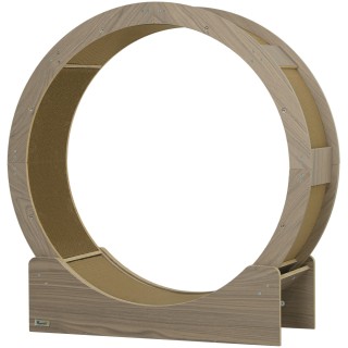 PawHut Katzenlaufrad Laufrad für Katzen 91 cm mit Bremse, Kratzbrett, Katzenrad für gesunde Bewegung, Entspannung, Walnuss