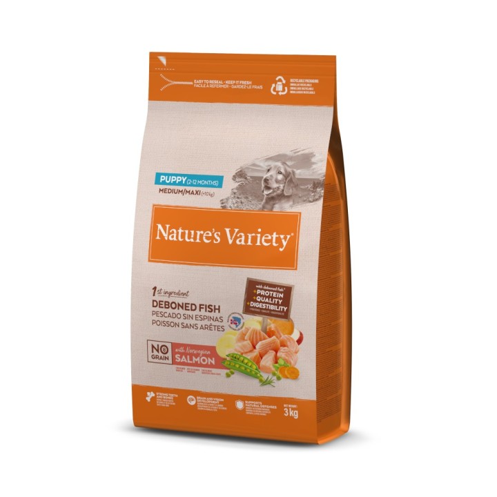 Nature's Variety No Grain Puppy Medium/Maxi Lachs - 3 kg