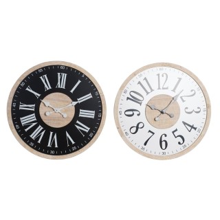 Wanduhr DKD Home Decor Schwarz MDF Weiß (60 x 4,5 x 60 cm)