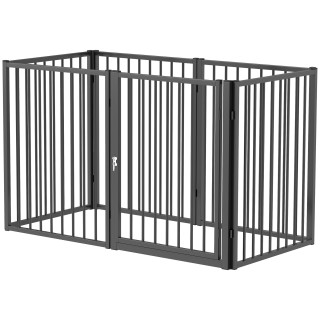 PawHut Welpenauslauf 76 cm Hoch, 8-TLG Welpenlaufstall mit Tür, Freilaufgehege Hundelaufstall für kleine bis mittelgroße Hund