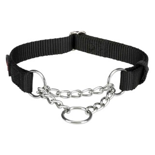 Trixie Premium Zug-Stopp Halsband Schwarz - Größe S-M: 30 - 40 cm Halsumfang, 15 mm breit