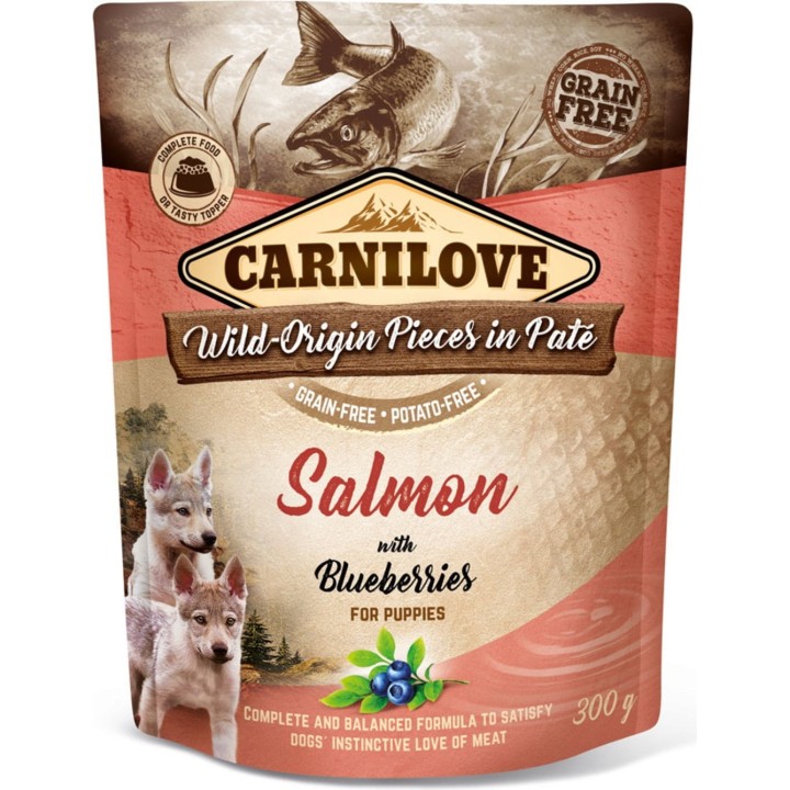 Carnilove Wild-Origin Pieces in Paté Salmon - Puppies - 300 g