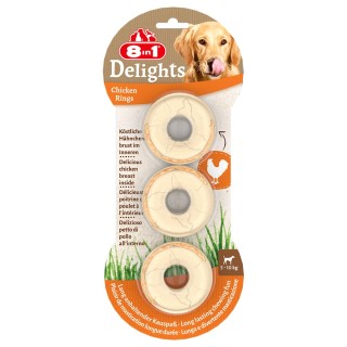 8in1 Delights Kauringe Huhn - Sparpaket: 6 x 119 g (18 Stück)