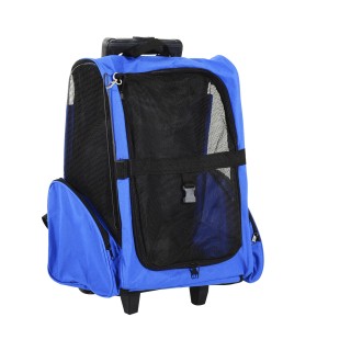 PawHut Hundetasche Tragetasche  Hundetrolley 2-in-1, atmungsaktiv, Oxfordstoff, Blau, 42x25x55 cm  Aosom