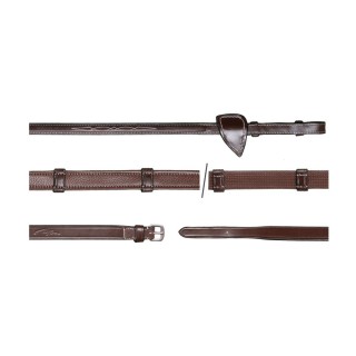 Pferdezügel aus Leder mit 7 Zügelstangen (ohne Stopper) Dy’on Hunter 5/8"