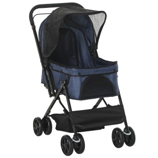 PawHut Haustierwagen Katzenbuggy Oxford Blau 76,5x52x95cm für kleine Hunde und Katzen, faltbar & leicht   Aosom.de