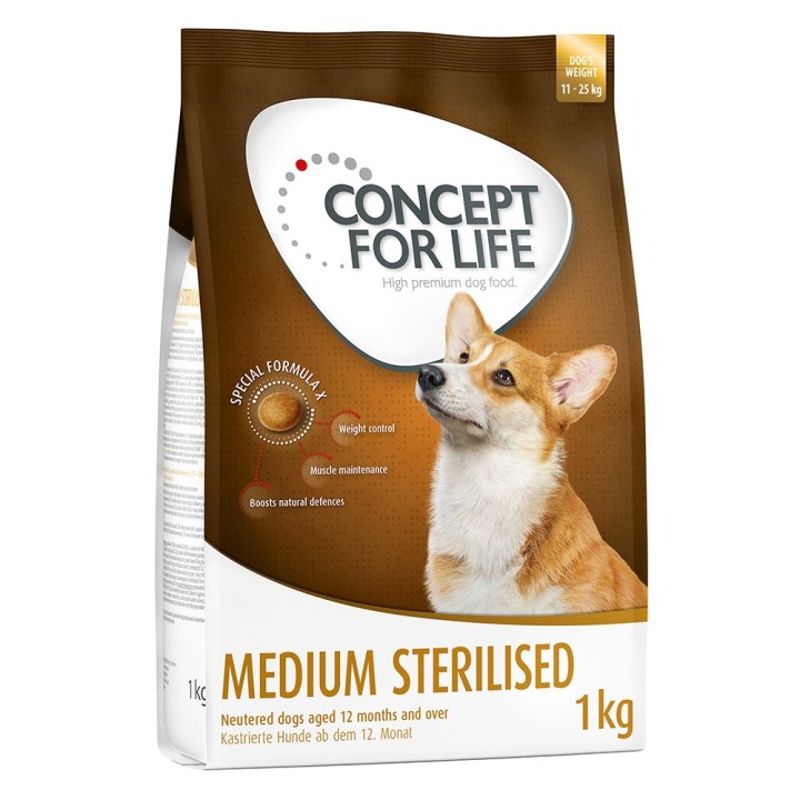 Concept for Life Hundefutter Probierbeutel – jetzt testen! - Medium Sterilised (1 kg)