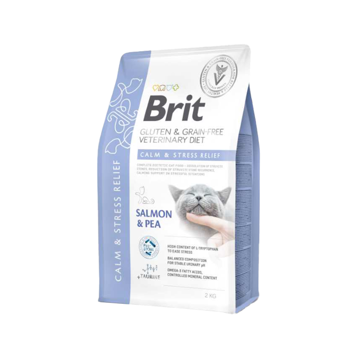 Brit Veterinary Diet Cat - Gluten & Grain free - Calm & Stress Relief - 2 k
