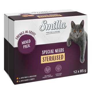 Smilla Frischebeutel Sterilised Häppchen mit Gemüse - Mixpaket (12 x 85 g)