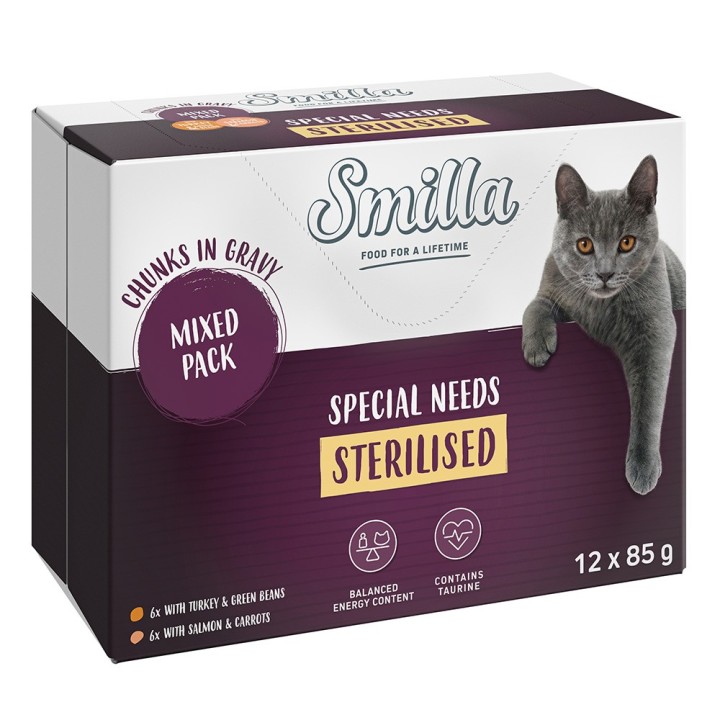Smilla Frischebeutel Sterilised Häppchen mit Gemüse - Mixpaket (12 x 85 g)