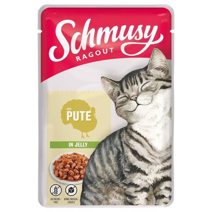 Schmusy Ragout in Jelly 22 x 100 g - Pute