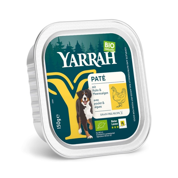 Sparpaket Yarrah Bio Schalen 36 x 150 g - Paté Bio Huhn mit Bio Meeresalgen