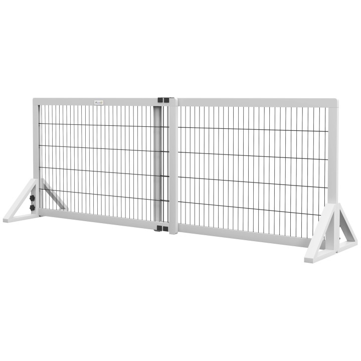 PawHut Hundeschutzgitter, Schutzgitter mit 2 Paneelen, Breite einstellbar 101-181L x 44B x 67H cm, Gitter für Treppe, Tür, Fl