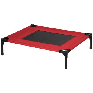 PawHut Hundebett erhöht für Hunde Katzen Haustiere Oxford Stoff textilene Mikroperforiert 76 x 61 x 18 cm Rot und Schwarz   A