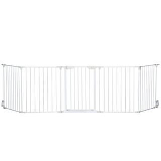 PawHut Modularer faltbarer Hundeparkzaun mit integrierter Tür 300L max. x 74,5H cm Metall PP Weiß   Aosom