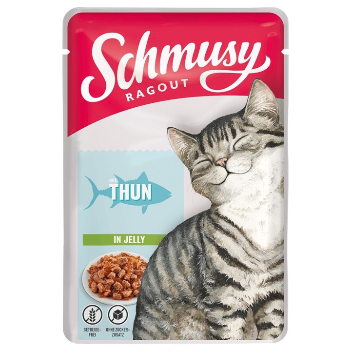 Schmusy Ragout in Jelly 22 x 100 g - Thunfisch