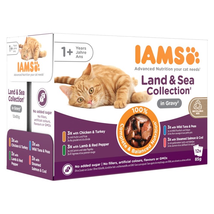 IAMS Advanced Nutrition Adult Land & Sea Mix - Sparpaket: in Sauce (24 x 85 g)